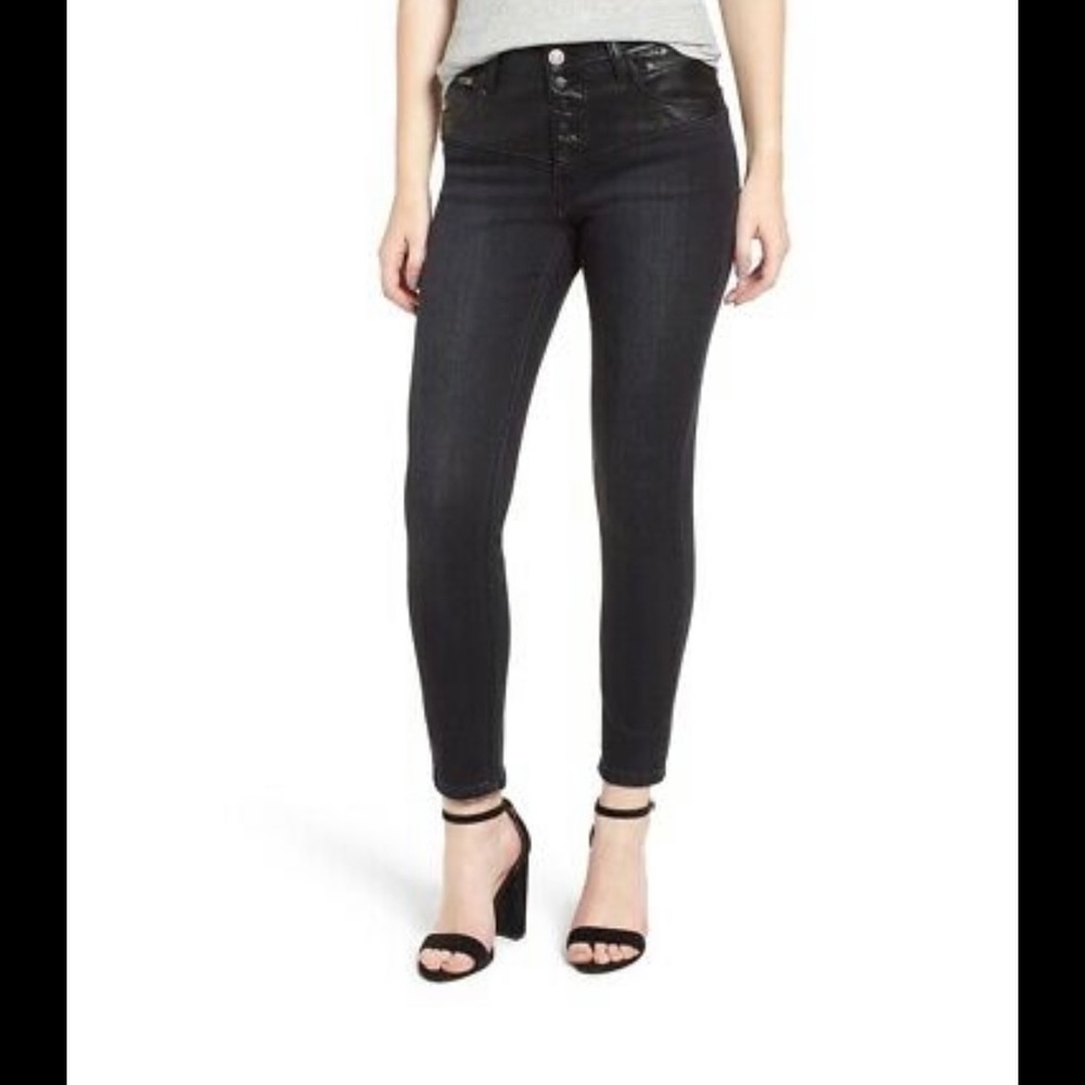 Current Elliott Fused Stiletto High Waist Skinny Leather Jeans